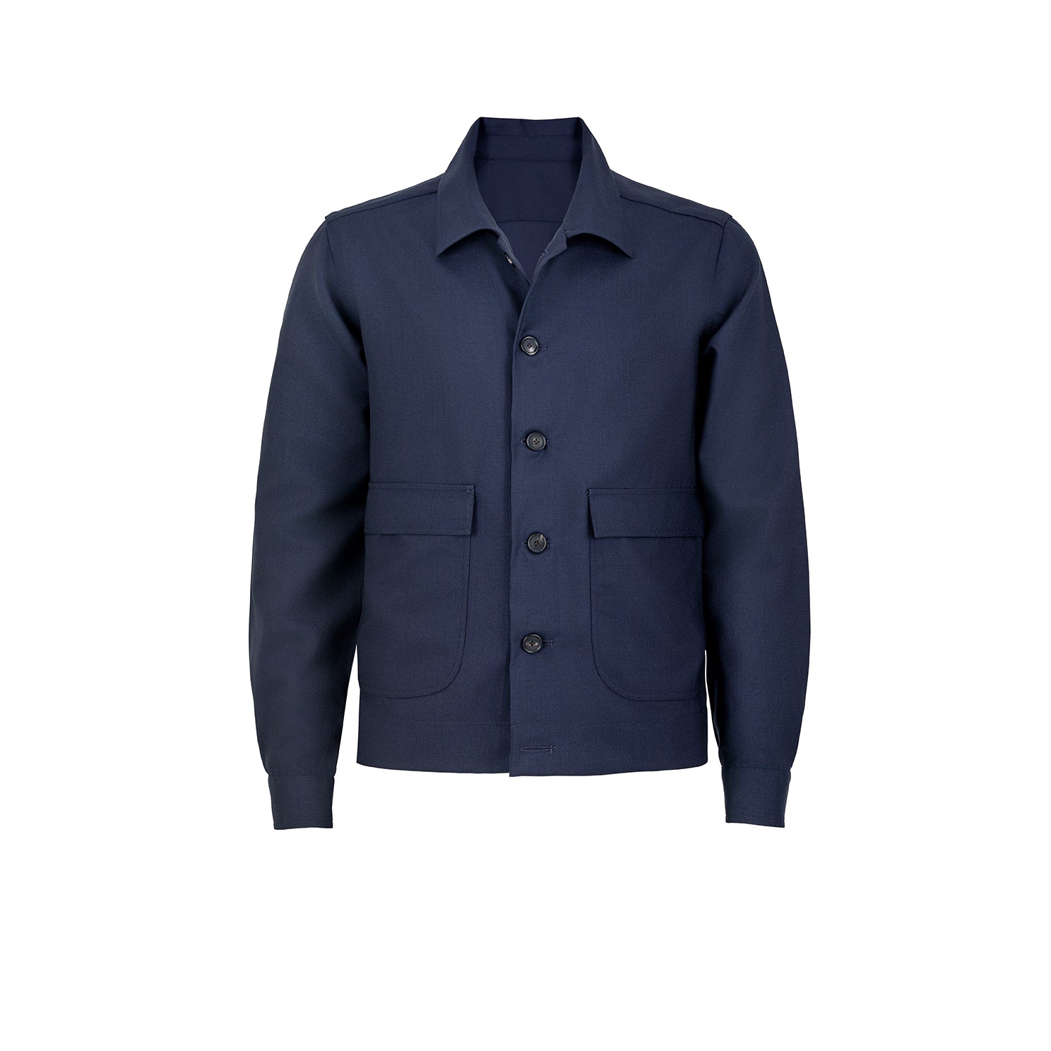 De Petrillo ジャケット 48 Bomber Jacket in Blue Virgin Wool – De Petrillo