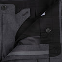 Tailored single-pleat trousers in anthracite grey wool B1C