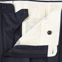 Tailored flat-front suit trousers in blue Wool B0C