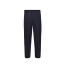 Tailored flat-front suit trousers in blue Wool B0C