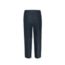 Tailored double-pleat drawstring trousers  in blue linen P2S
