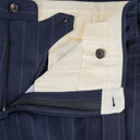 Tailored flat-front trousers blue tone-on-tone stripe B0C