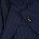 Sorrento Double-Breasted Jacket in Blue Chalk Stripe Wool
