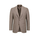 Forcella Jacket in Beige & Brown Houndstooth Wool-Linen