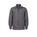Shirt Pocket Jacket in Medium Grey Wool and Silk