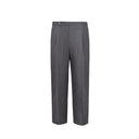 Tailored single-pleat trousers in medium grey wool & silk B1C
