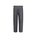 Tailored single-pleat trousers in medium grey wool & silk B1C