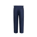 Tailored single-pleat trousers in blue wool fresco B1C