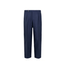 Tailored single-pleat trousers in blue wool fresco B1C