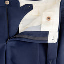 Tailored single-pleat trousers in blue wool fresco B1C