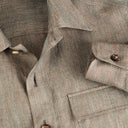 Shirt Pocket in Green Mélange Linen