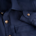 Shirt Pocket Jacket in Blue Wool Fresco