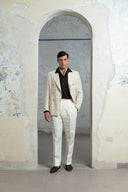 Vesuvio Double-Breasted Cream Linen Jacket