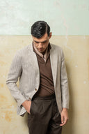 Posillipo Beige Herringbone Linen, Hemp & Silk Jacket