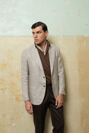 Posillipo Beige Herringbone Linen, Hemp & Silk Jacket