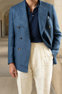 Vesuvio Blue Double-Breasted Jacket