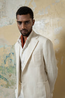 Caracciolo Single-Breasted Cream Linen Jacket
