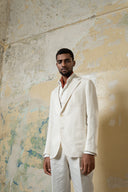 Caracciolo Single-Breasted Cream Linen Jacket