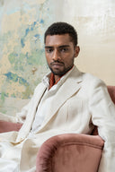 Caracciolo Single-Breasted Cream Linen Jacket