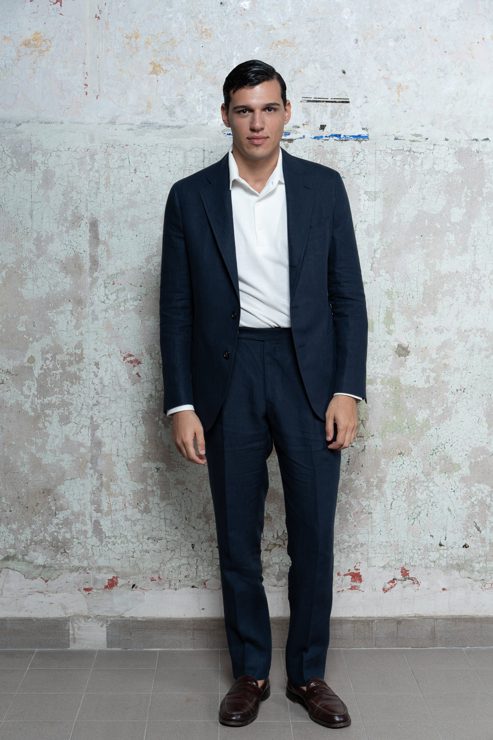 Posillipo Jacket in Blue Linen – De Petrillo